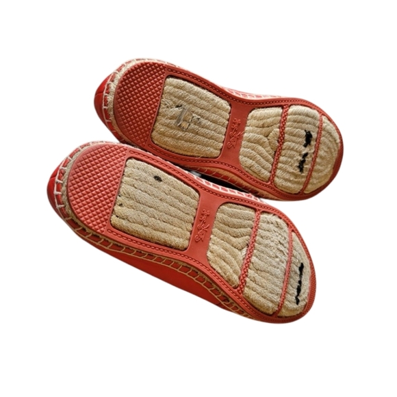 Coach Red Leather Espadrille Flats Casual Size 10B Summer Comfort - Picture 7 of 7